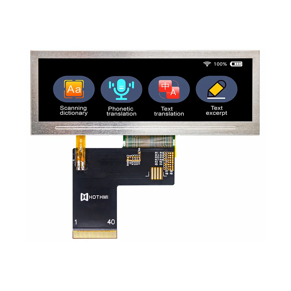 4英寸TFT液晶显示屏，分辨率为480x128，条形显示屏