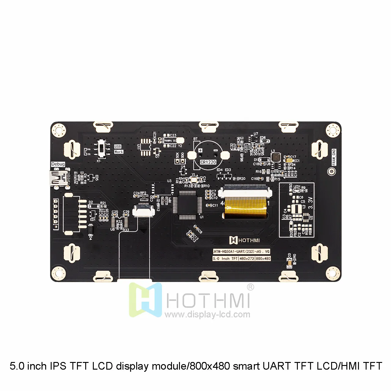 5 智能 TFT LCD 显示模块 | 800x480 分辨率，适用于工业