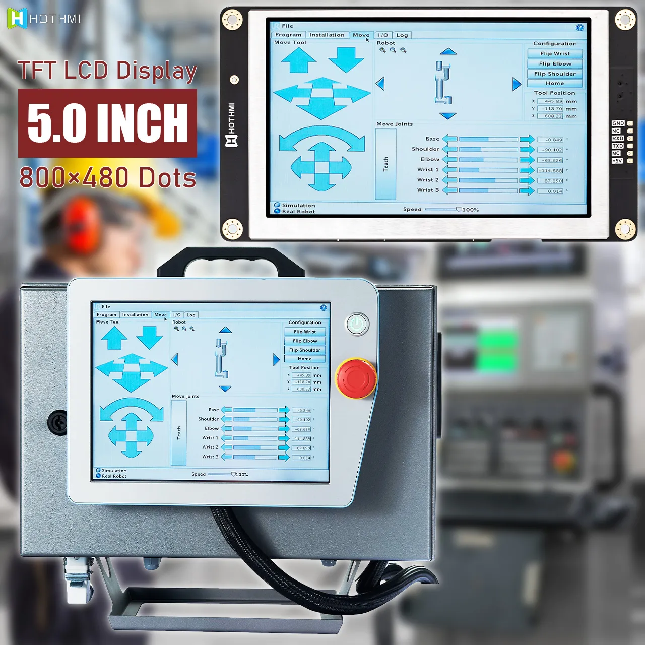 5 智能 TFT LCD 显示模块 | 800x480 分辨率，适用于工业