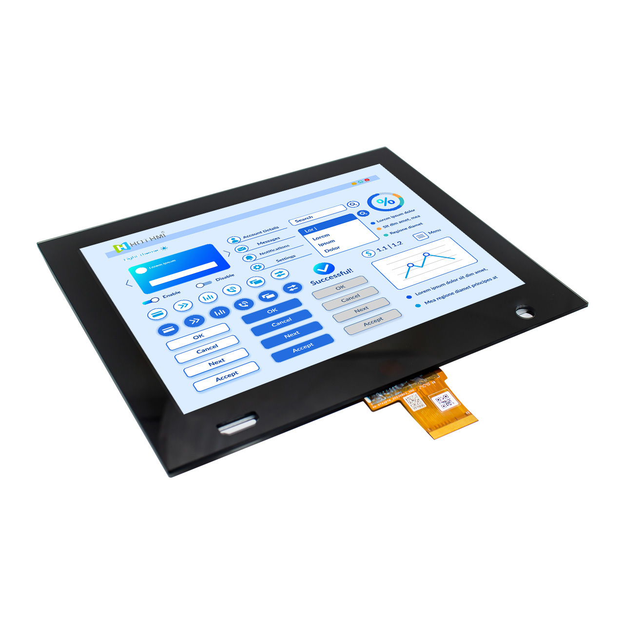 来自中国制造商的 8.0 英寸 TFT LCD 显示屏，带 LVDS 接口