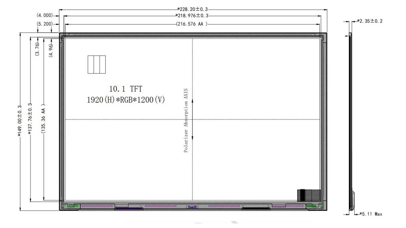 适用于医疗设备的高分辨率10.1英寸TFT LCD显示屏
