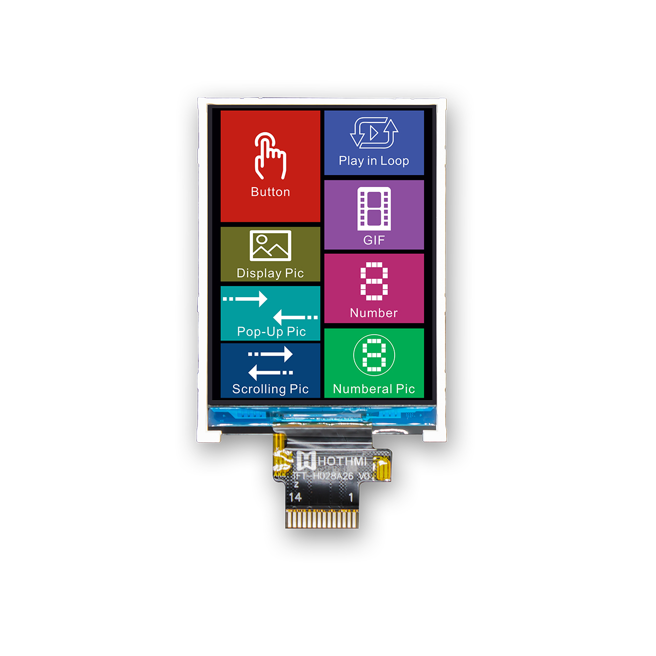 2.8英寸SPI接口TFT液晶显示屏，采用ST7789驱动芯片