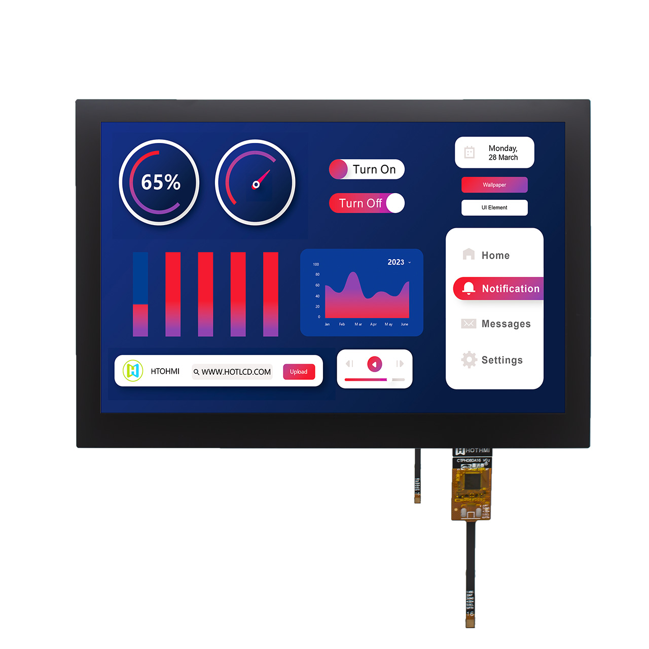 8寸高亮度TFT液晶模块电容式触摸屏分辨率1920x1200 MIPI 接口
