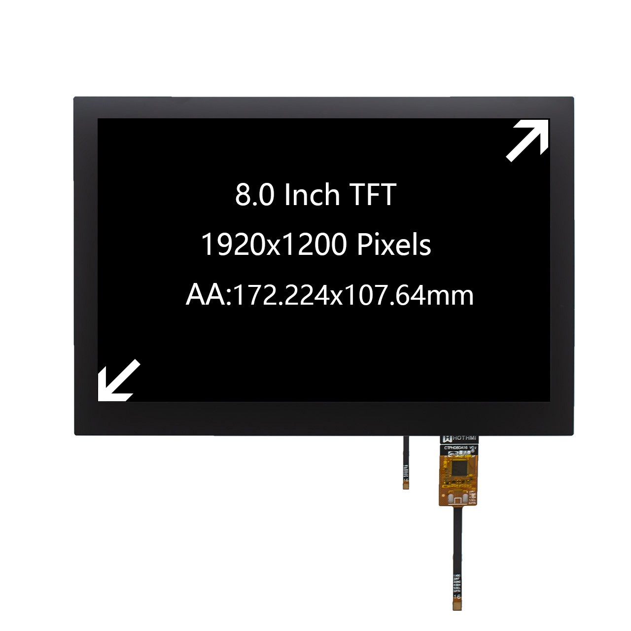 8寸高亮度TFT液晶模块电容式触摸屏分辨率1920x1200 MIPI 接口