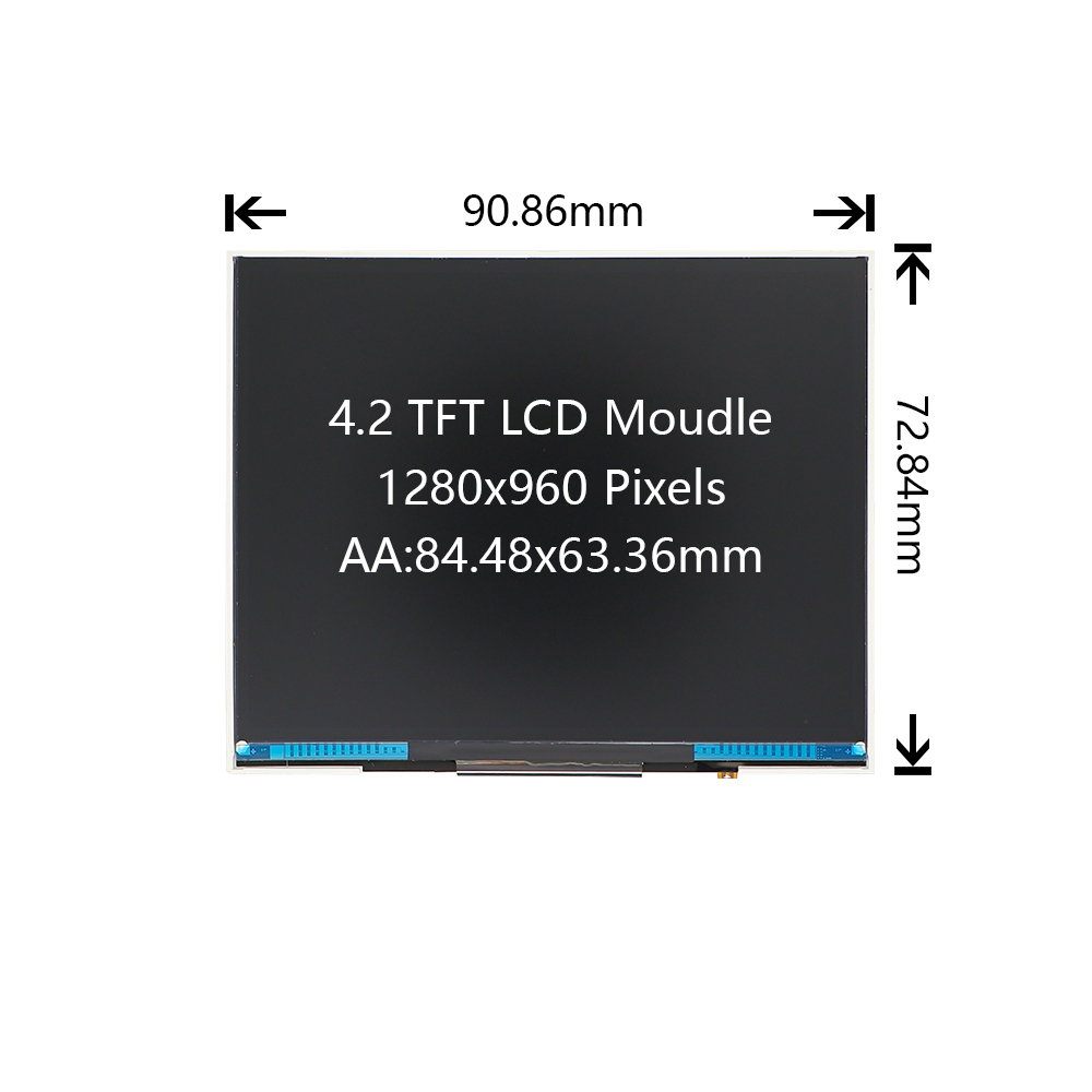 4.2寸TFT液晶显示模块1280x960分辨率MIPI DSI接口高亮度屏幕GH7005芯片