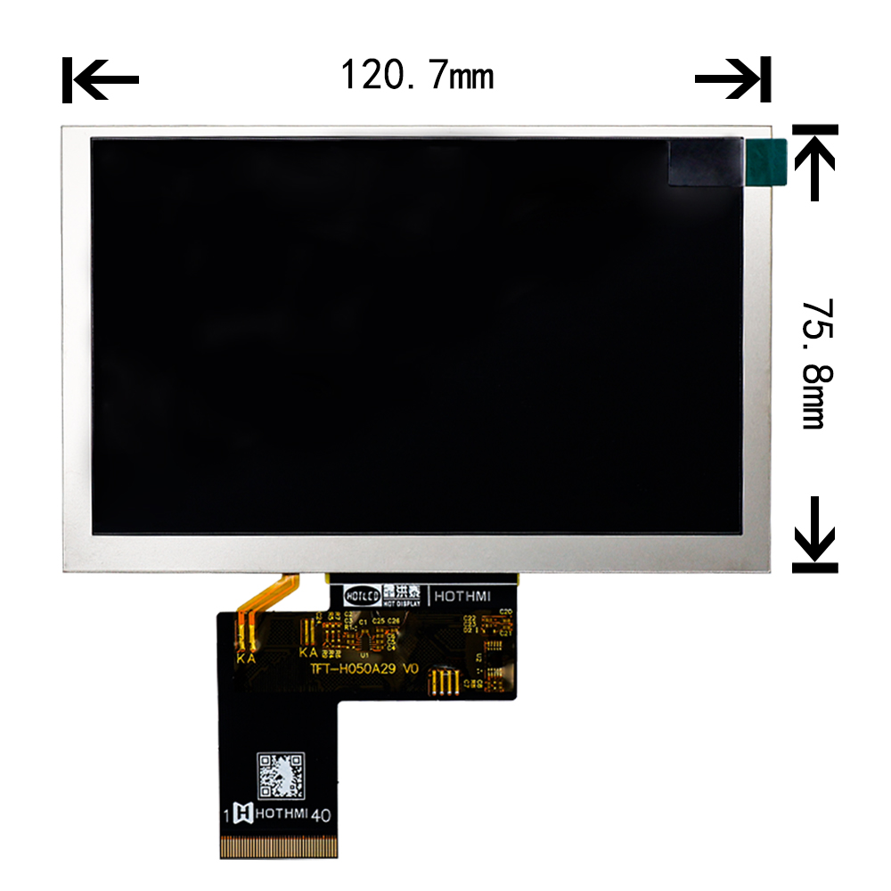 5.0寸超高亮度TFT液晶模块 800x480阳光下可读液晶屏