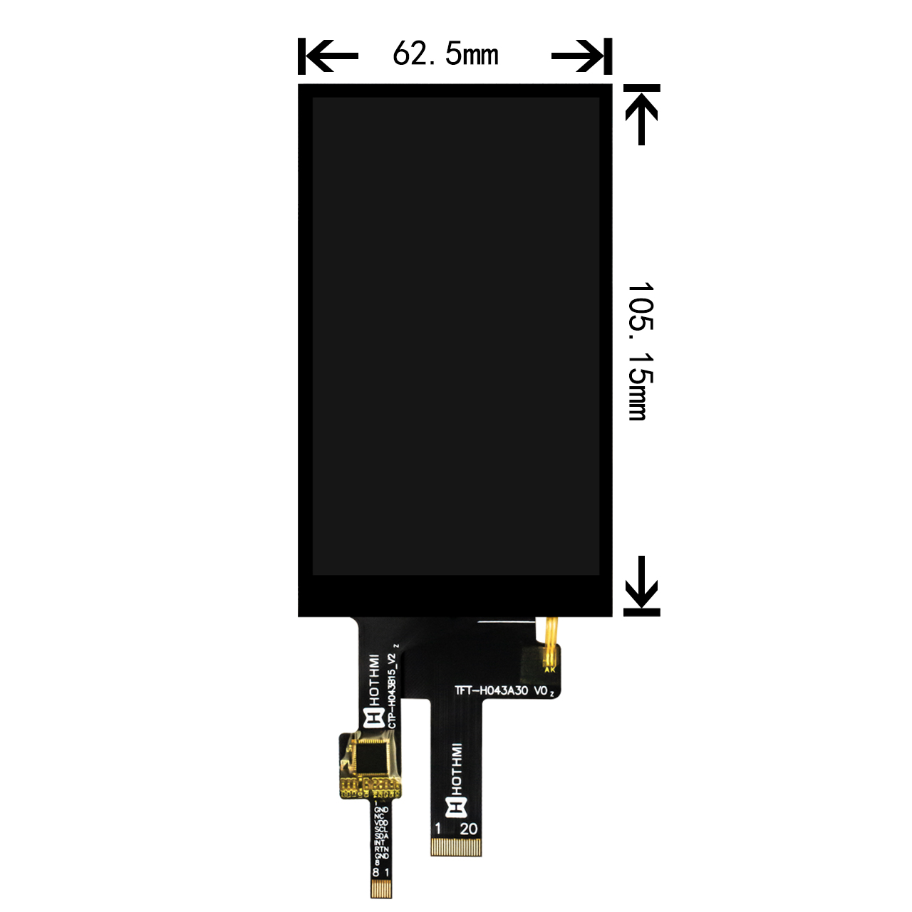 4.3 英寸 480x800 TFT LCD 显示屏 | MIPI 接口，带 ST7701S 驱动芯片