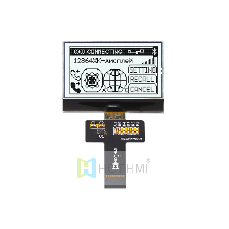 图形 COG 2.2 英寸 128x64  | FSTN+ | 白底灰字 |  SPI | ST7567 | Arduino 