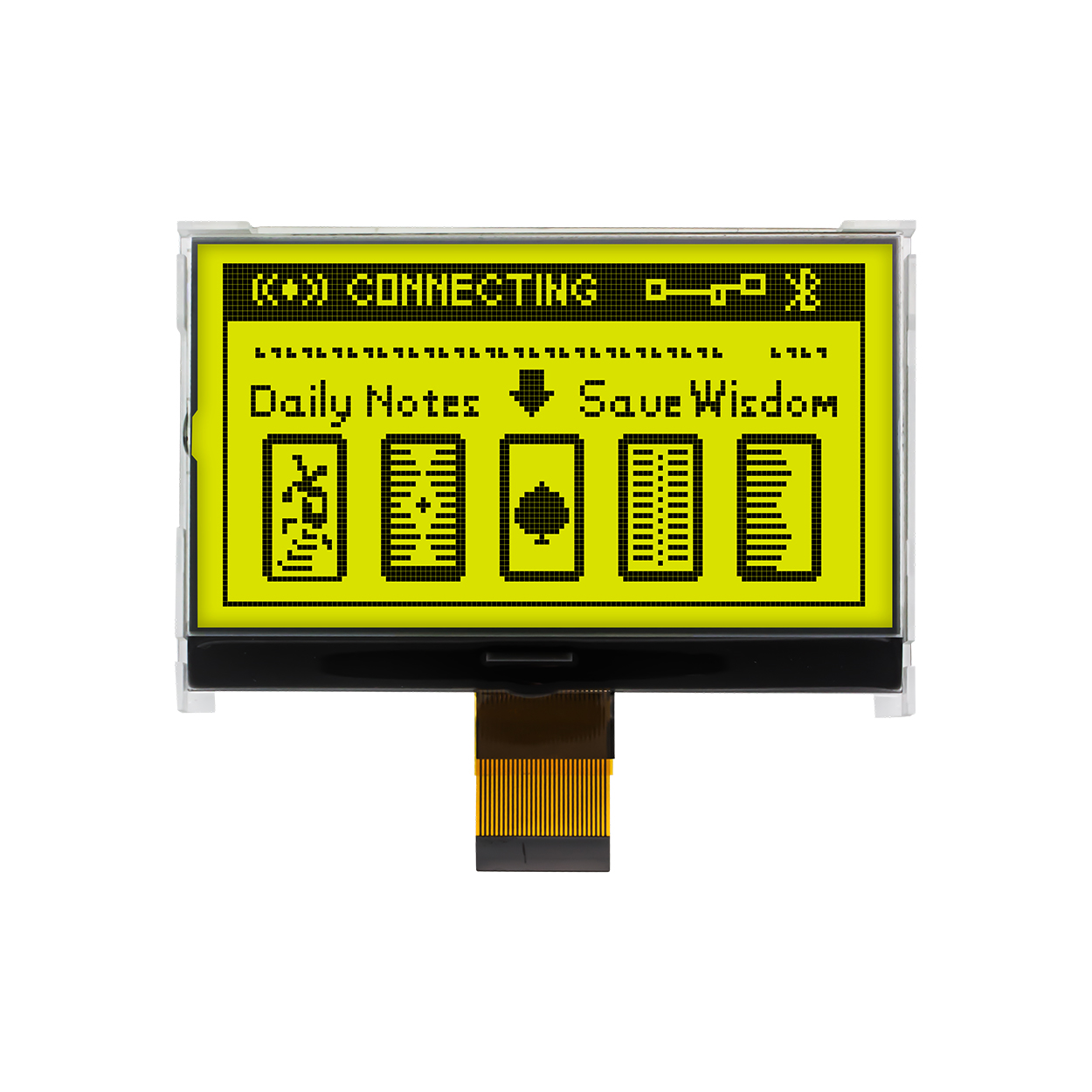 3.1 英寸 128x64 图形 COG LCD | STN+ 显示屏，带侧面 Y/G 背光 3.3V ST7565P