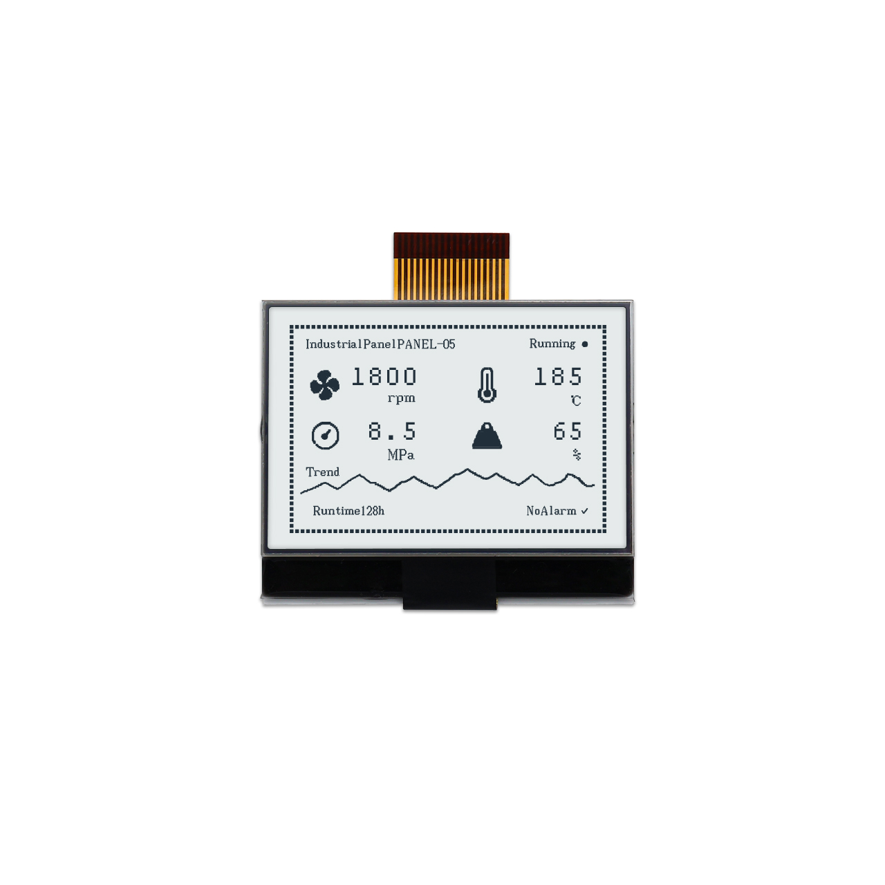 240x160点阵2.6寸低功耗COG显示屏-30~80℃超宽温工业显示屏