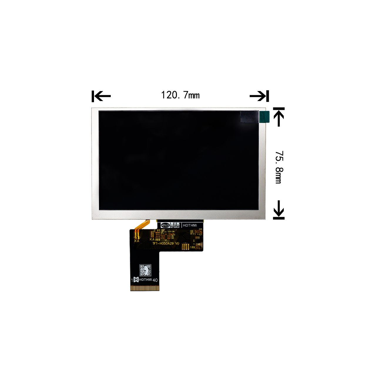 5.0寸超高亮度TFT液晶模块 800x480阳光下可读液晶屏