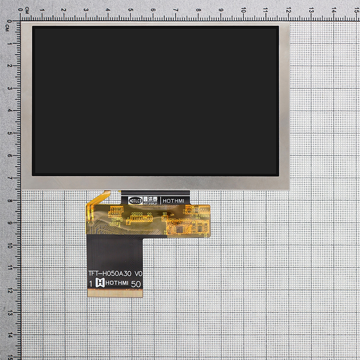 5.0寸超高亮度显示屏800x480 TFT LCD，适用于户外仪器
