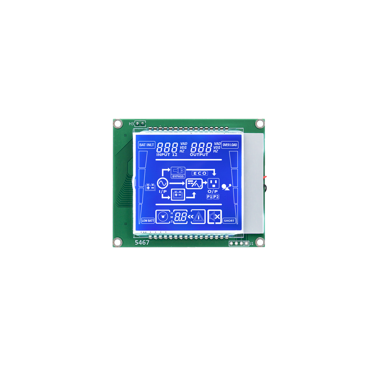 定制段式LCD显示屏STN蓝底白光液晶屏