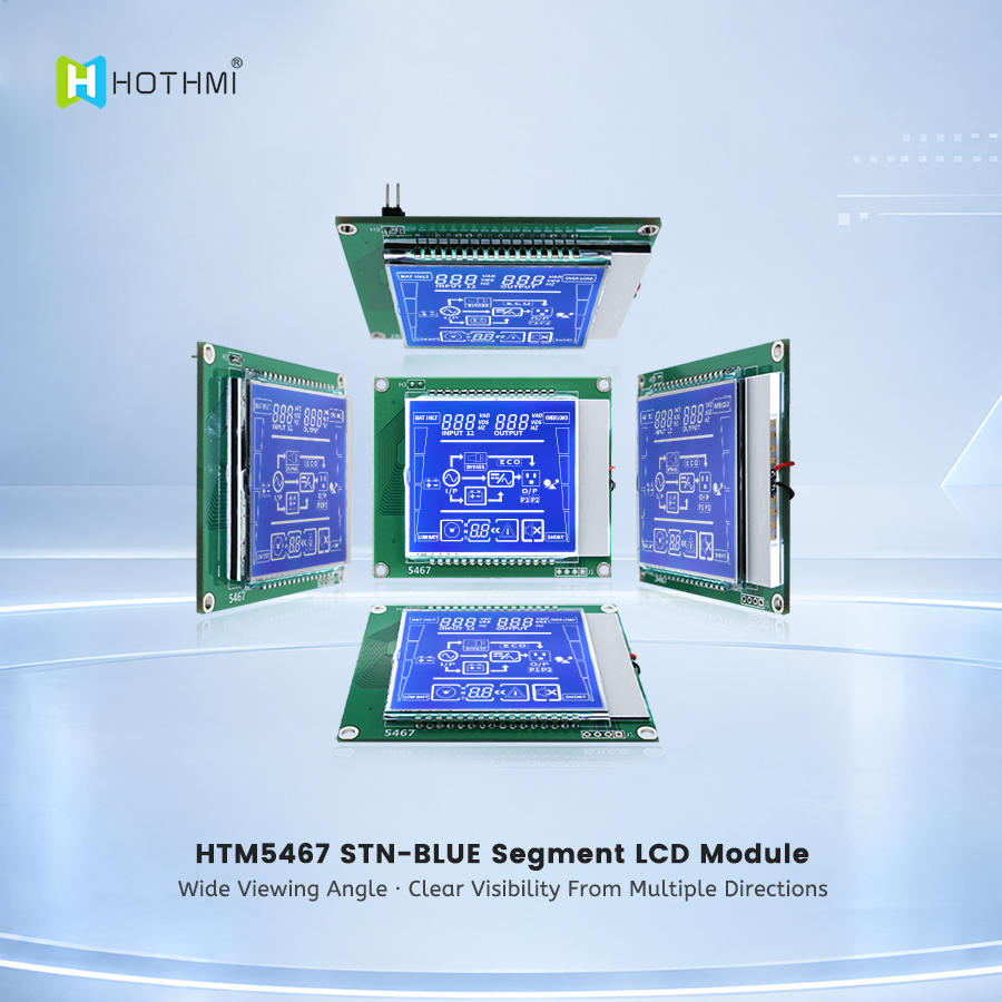 定制段式LCD显示屏STN蓝底白光液晶屏